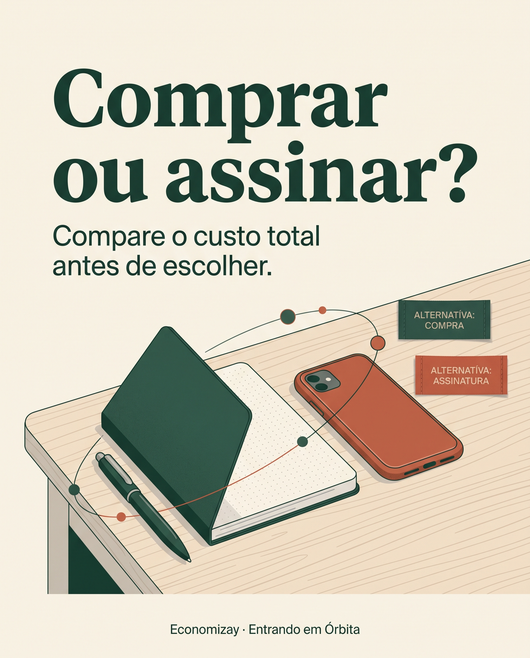 Comprar ou assinar: arte ilustrativa criada com IA
